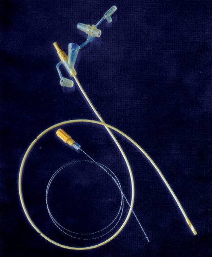 A fine-bore feeding tube with its guidewire